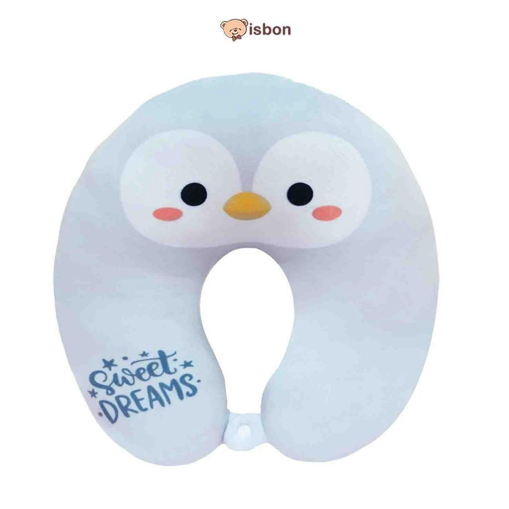 ISTANA BONEKA Balmut Bantal Selimut Karakter Pinguin Sweet Dream Soft Grey Cocok Untuk Traveling Bahan Hangat dan Lembut