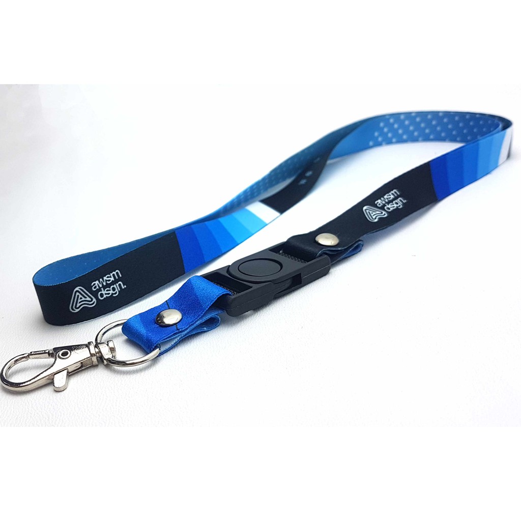 cetak lanyard sublim 1,5cm 2muka / tali idcard print 1,5cm / pita printing full color nametag id