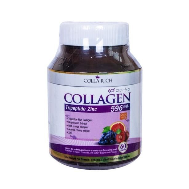 Colla Rich Collagen Tripeptide Zinc 596mg 596 mg 60 kapsul Cola Collarich Collagen Colagen Kolagen V