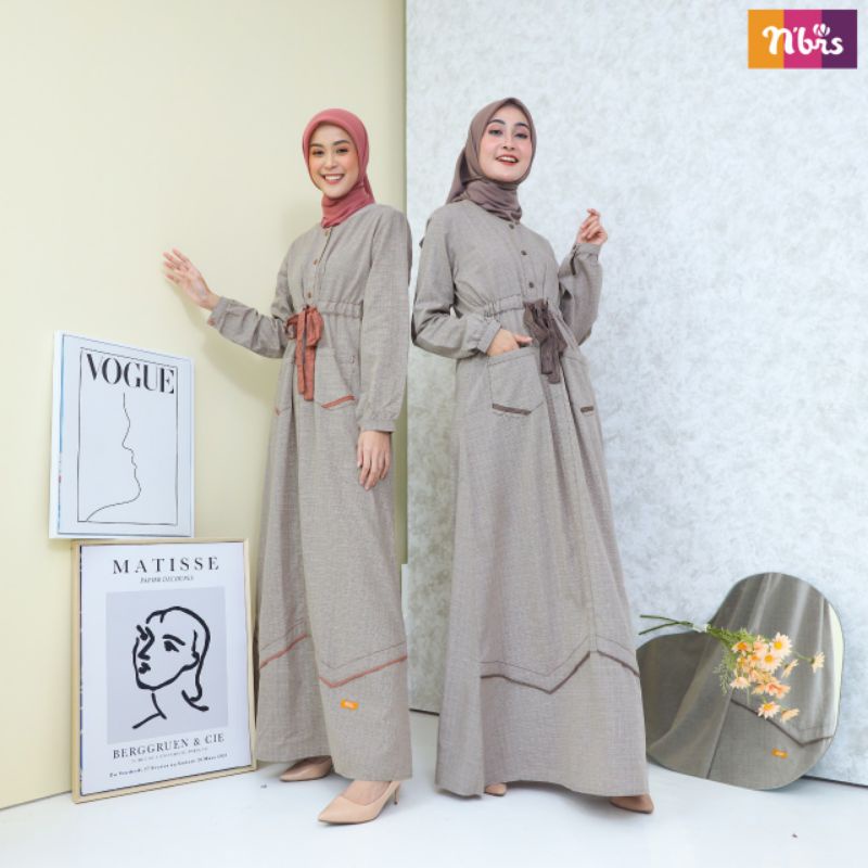 NIBRAS GAMIS NBB12 /NB B12 - BROWN /MAROON /TERRACOTTA #TERBARU 2021 #BAJU REMAJA DEWASA BUSUI #COD
