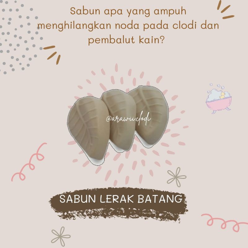 Sabun batang lerak - Bentuk daun berat 75 gram