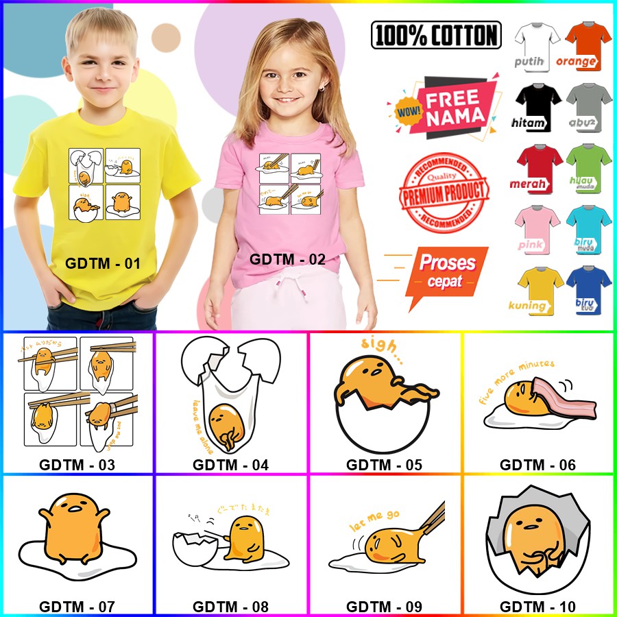 Baju Kaos ANAK DAN DEWASA GUDETAMA COUPLE (FREE NAMA)