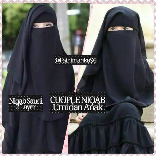 ⭐⭐⭐⭐⭐COUPLE NIQAB IBU DAN ANAK/PURDAH SAUDI 2 LAYER PENDEK/Yaman 3 layer CADAR SIFFON