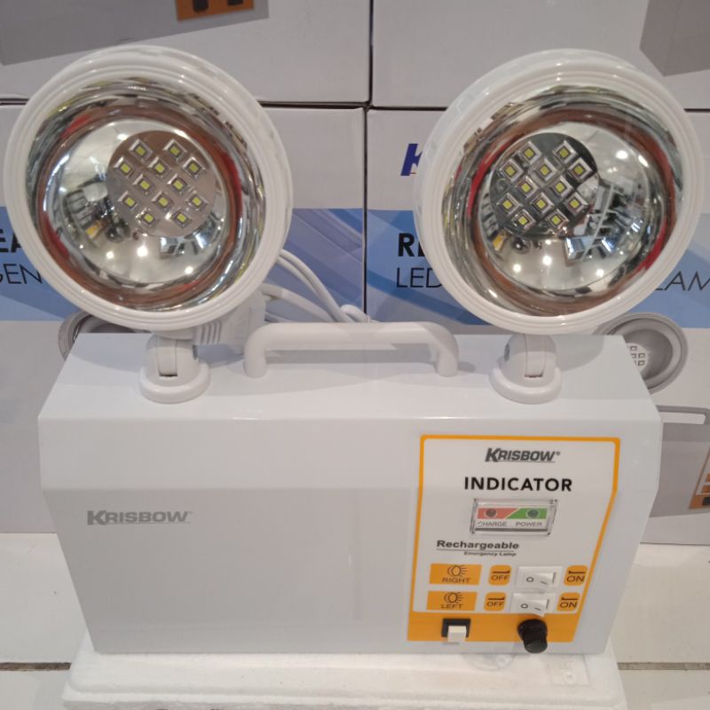 Lampu emergency Krisbow Lampu Darurat Twin Spot Led
