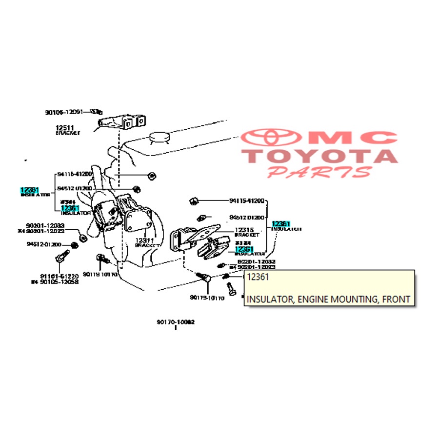 Engine Mounting Depan Dyna BU30 BY34/43/Delta Hardtop 2F 12361-59026