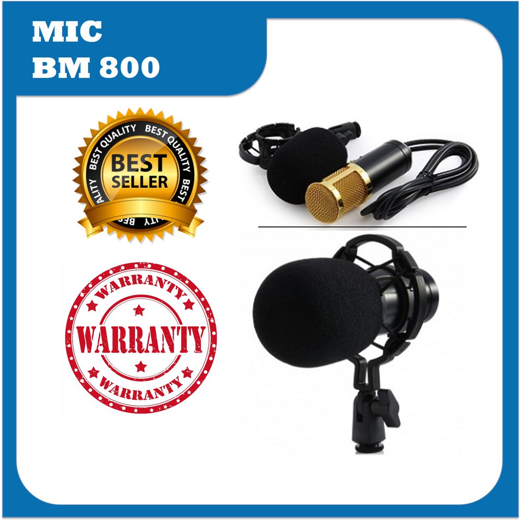 Microphone Condenser Studio with Shock Proof Mount BM800, Mic Mikrofon Kondenser BM-800 BM 800 8000