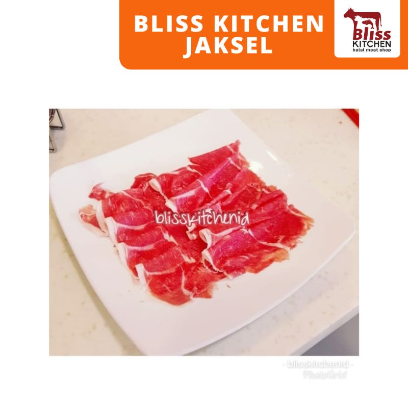 

Daging Paha Kambing /Domba Muda AUS Lamb Leg Boneless Slice 2mm 250gr