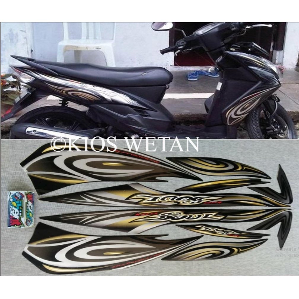 STRIPING MIO SOUL GOLD  2008 STIKER LIS STANDAR ORI YAMAHA POLET