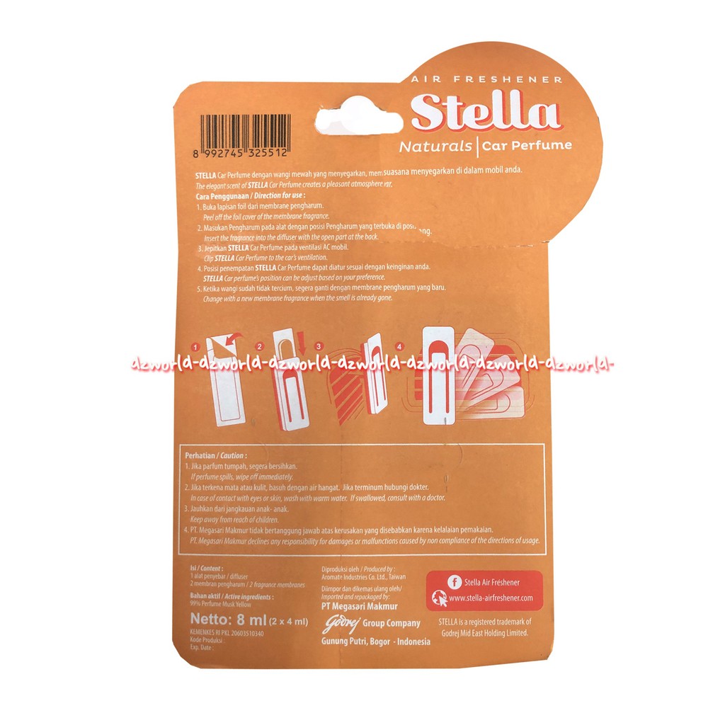 Stella Energy Purple 45 Hari Pengharum Mobil Stella Air Freshener Naturals Car Perfume dengan alat