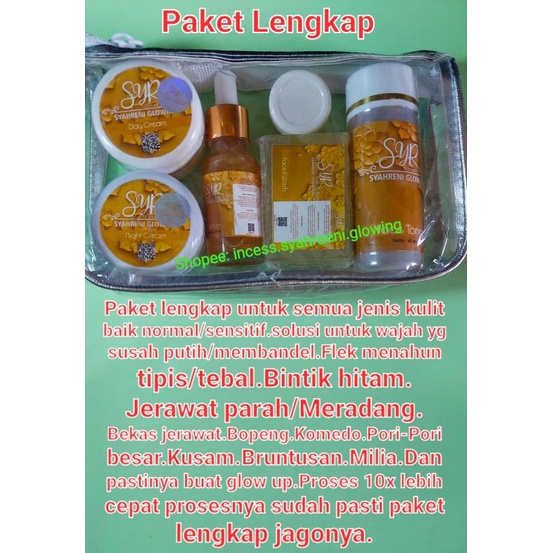 Bisa cod bpom skincare cream paket lengkap syahreni glowing set krim siang malam ori syahraeni syr