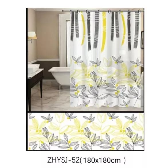 TEBAL Tirai kamar mandi anti air bahan PEVA sudah dilengkapi dengan pengait