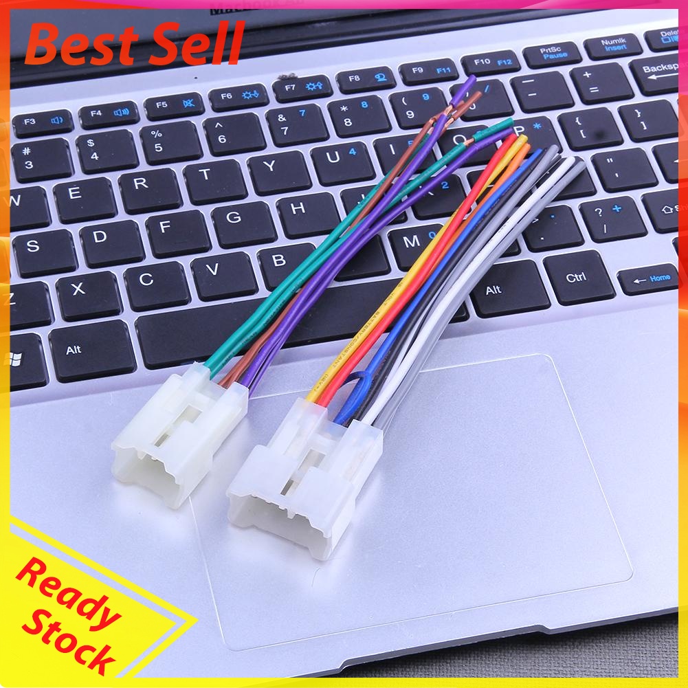 2pcs Stereo CD Player Radio Wiring Harness Wire Adapter Plugs for Toyota