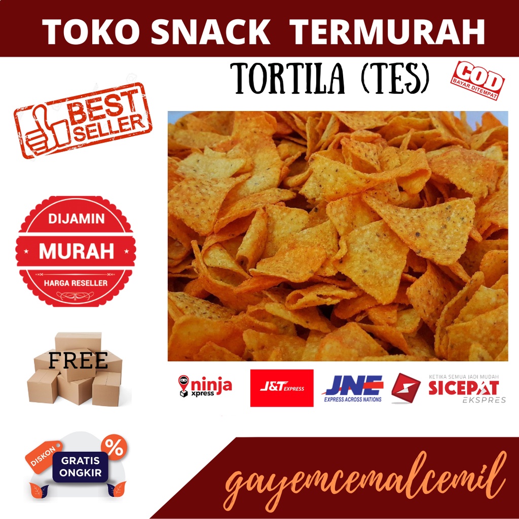 

snack kiloan/tortila/tortila jagung/tes/tortila tes/makanan murah/jajanan enak/jajanan murah/cemilan murah/rasa jagung/makanan kekinian