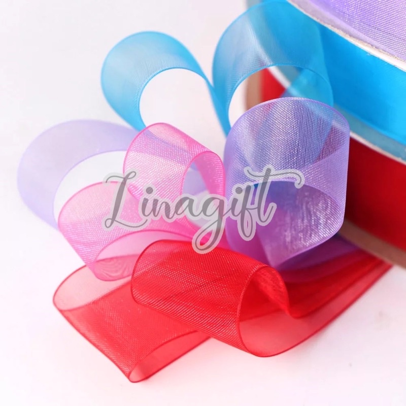 ( Rol 20 Yard ) ORGANZA RIBBON - PITA ORGANDY / PITA ORGANDI POLOS 0.5 IN - 1 IN - 1.5 IN HIASAN HAMPERS ORGANDI DEKORASI KADO PARSEL SOUVENIR SNACK PARCEL LEBARAN BINGKISAN IDUL FITRI SELAMAT IDUL ADHA PERAYAAN EID MUBARAK DEKOR LEBARAN GREEN HIJAU