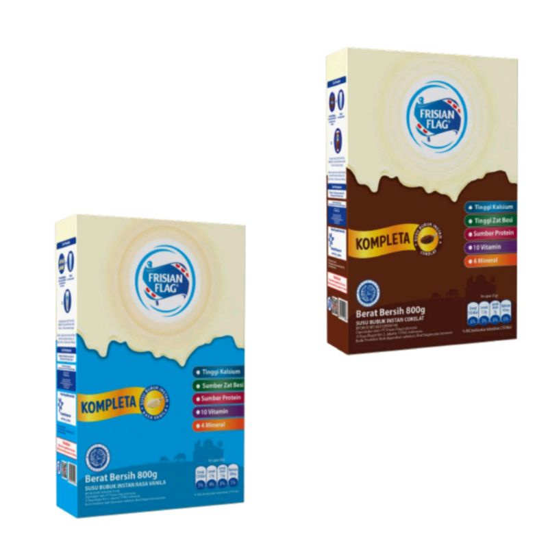 

Frisian Flag 800gr Kompleta Vanilla/Coklat/susu bubuk/kotak/ML