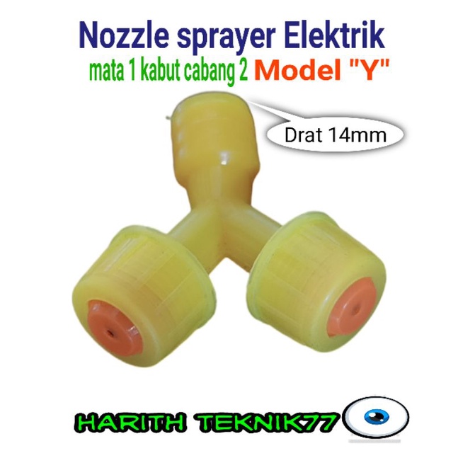 Nozzle Nozzel sparayer Elektrik cabang 2 model Y drat 14mm