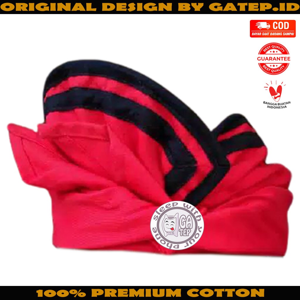Udeng Bali Merah Polos Lis Hitam Setengah Jadi / Ikat Kepala Bali / Topi Bali / Blangkon Bali