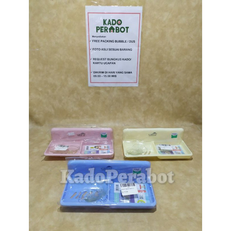 tempat sabu  viento 2 sekat- tempat sabun warna - rak sabun kamar mandi