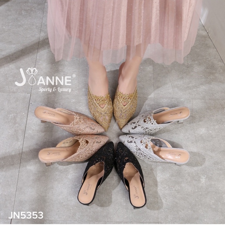 JOANNE Mules High Heels Shoes Hak Pesta Mutiara JN5353 ORIGINAL