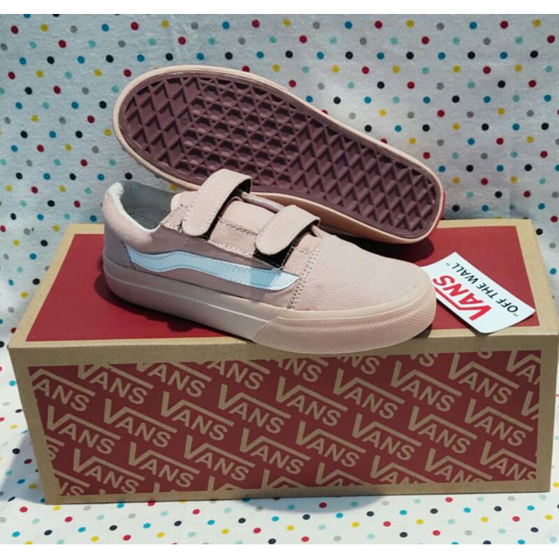 SEPATU V4NS ANAK OLD SKOOL PEACH VELCRO TALI 16-35 SEPATU SNEAKER ANAK SEPATU ANAK PEREMPUAN