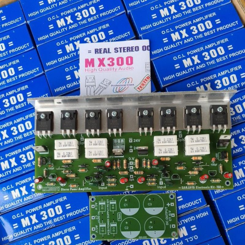 POWER AMPLIFIER MX300 STEREO  BGR SANJAYA ELEKTRONIK KIT ORIGINAL