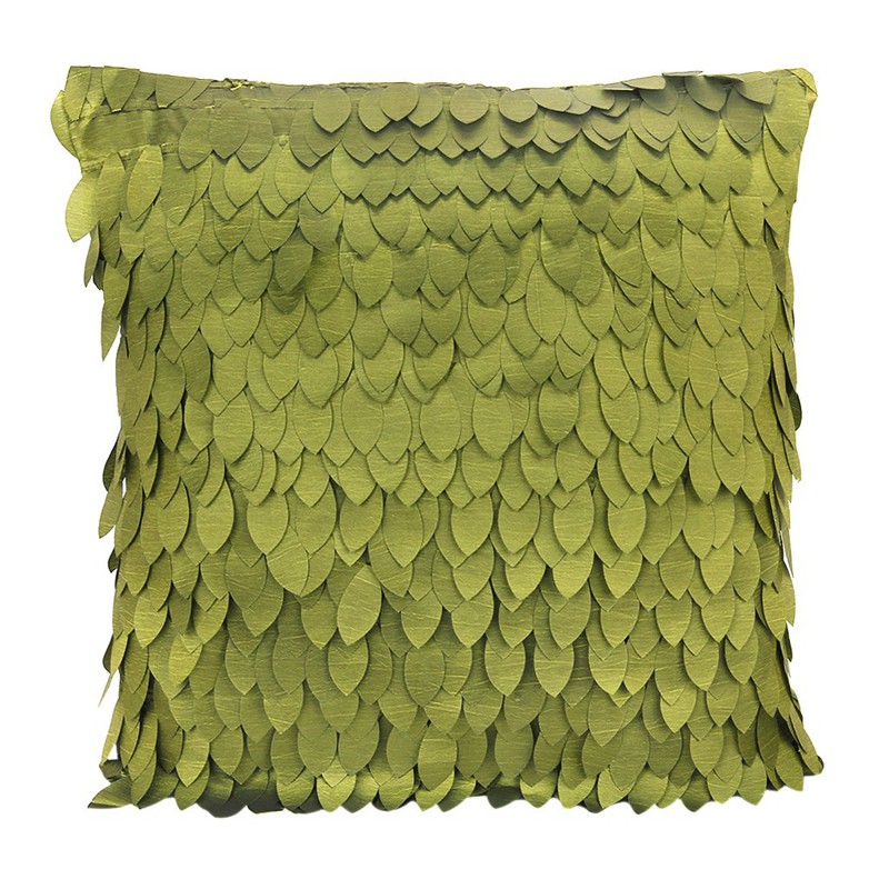 1 X Leaf Pattern Satin Pillow Case Cover For Sofa Cushion Car