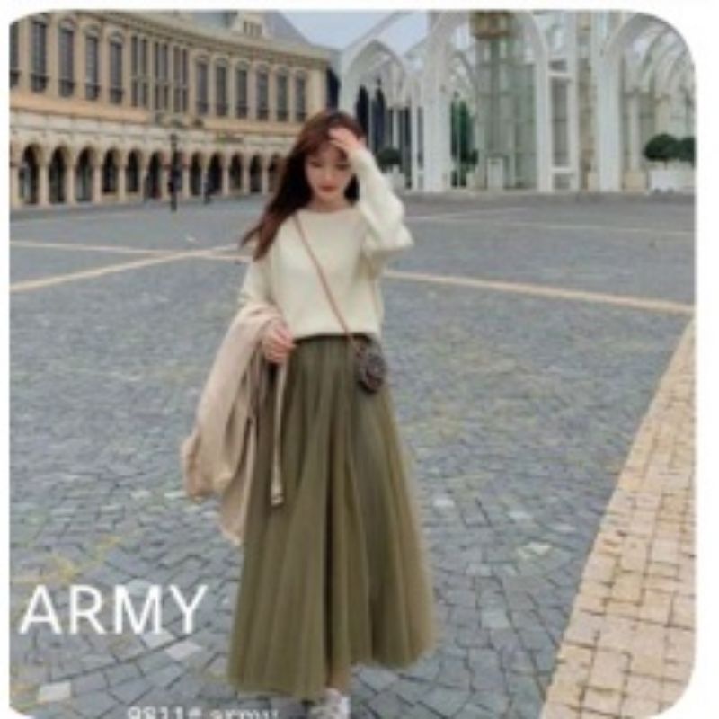 MDLV ~ 9811 TUTU LONG SKIRT ROK TILE ROK KOREA ROK LACE ROK IMPORT ROK TUTU MEKAR FASHION IMPORT