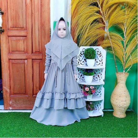 Pakaian Gamis Anak Syar'i Esty Kids Terbaru 3-11 Tahun Matt Full Moscrepe Good Quality