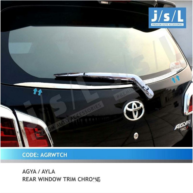 List kaca belakang mobil Agya/ Ayla chrome jsl