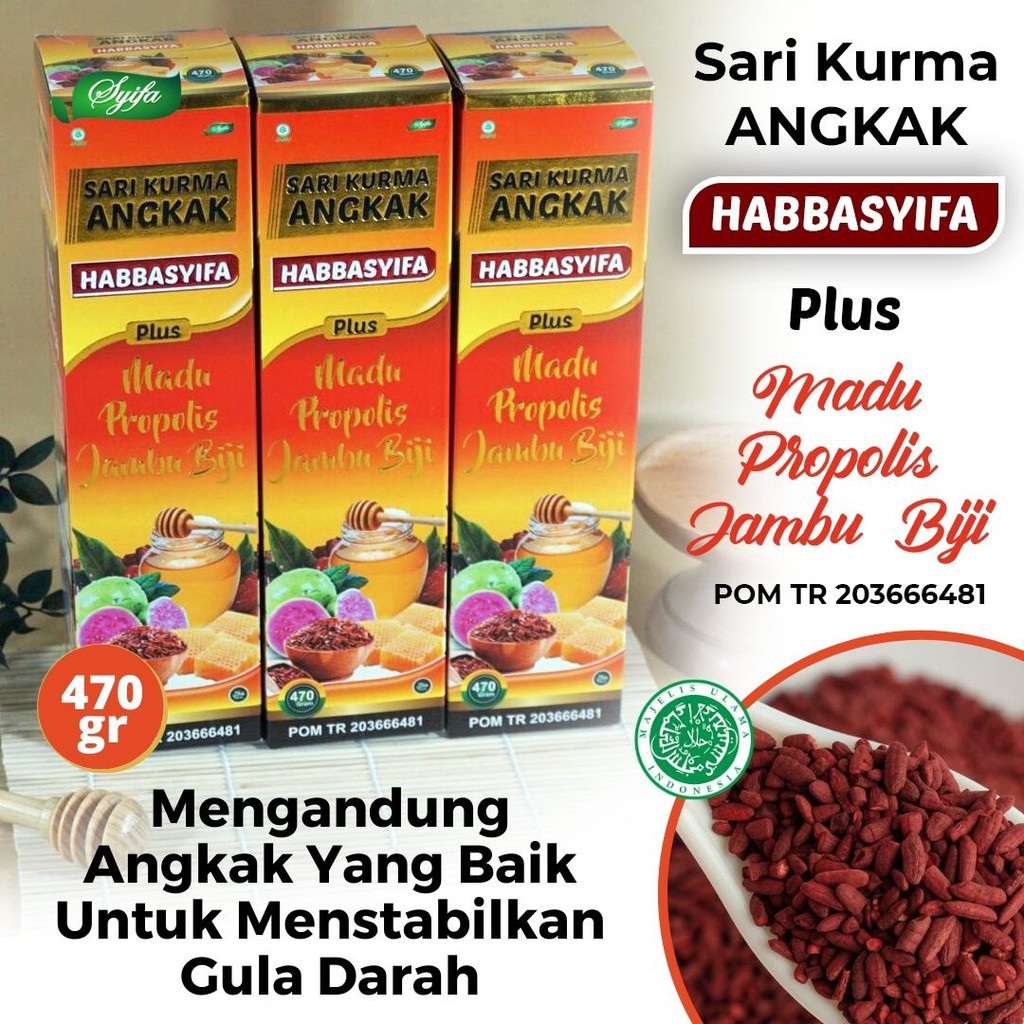 

Sari Kurma Madu Angkak Plus Jambu Biji Habbasyifa Syifa 470 ml Original