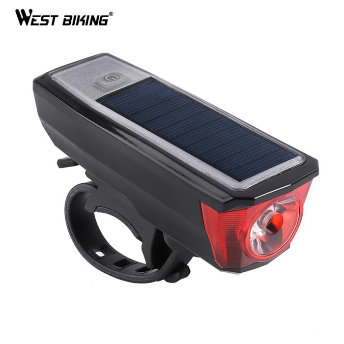 Lampu Klakson Sepeda Solar &amp; USB Power Waterproof WEST BIKING