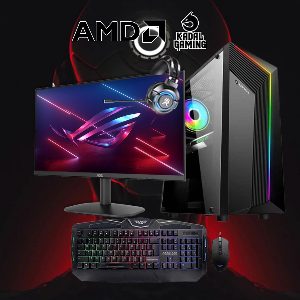 PC AMD A8 9600 VGA 2GB VRAM 8GB RAM Paket Full set Komputer Rakitan Kantor Design Render Livestream Editing