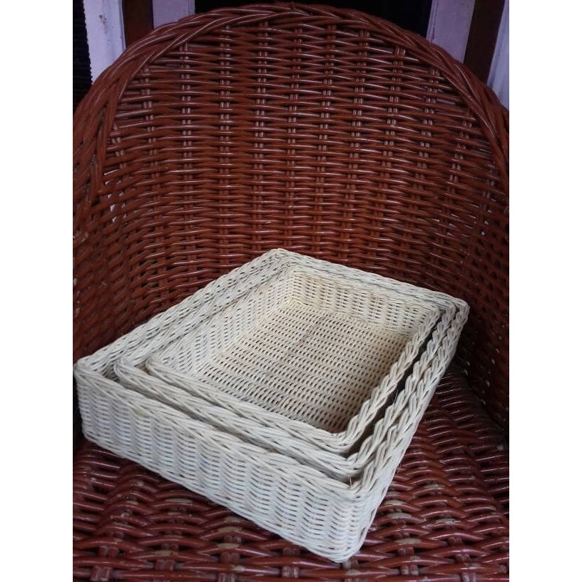 Jual keranjang kotak rotan hantaran seserahan lamaran pernikahan 1 set Murah