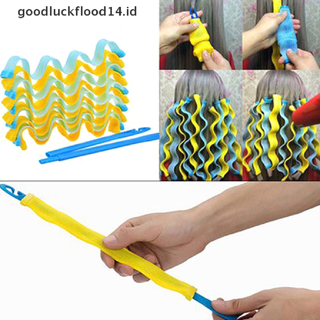 [OOID] 10pcs Water Wave Magic Curlers Formers Leverage Spiral Hairdressing Tool 30cm ID