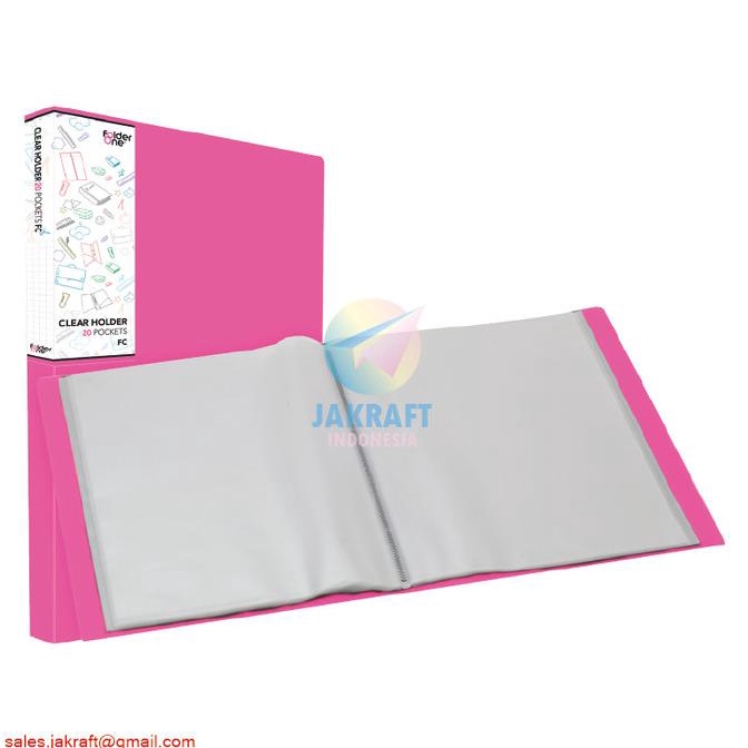 

BAYAR COD Clear Holder Folio F4 FC isi 60 Display Book (Merah Muda Pink) KOMPLIT Kode 1108