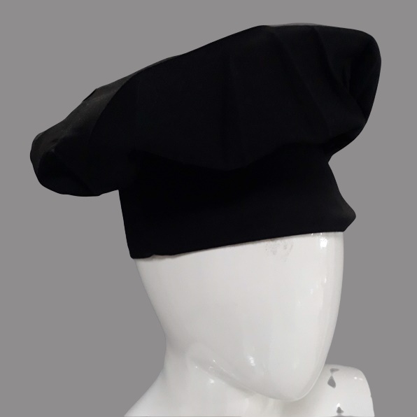 Chef Wear Topi Koki Bulat Putih &amp; Hitam