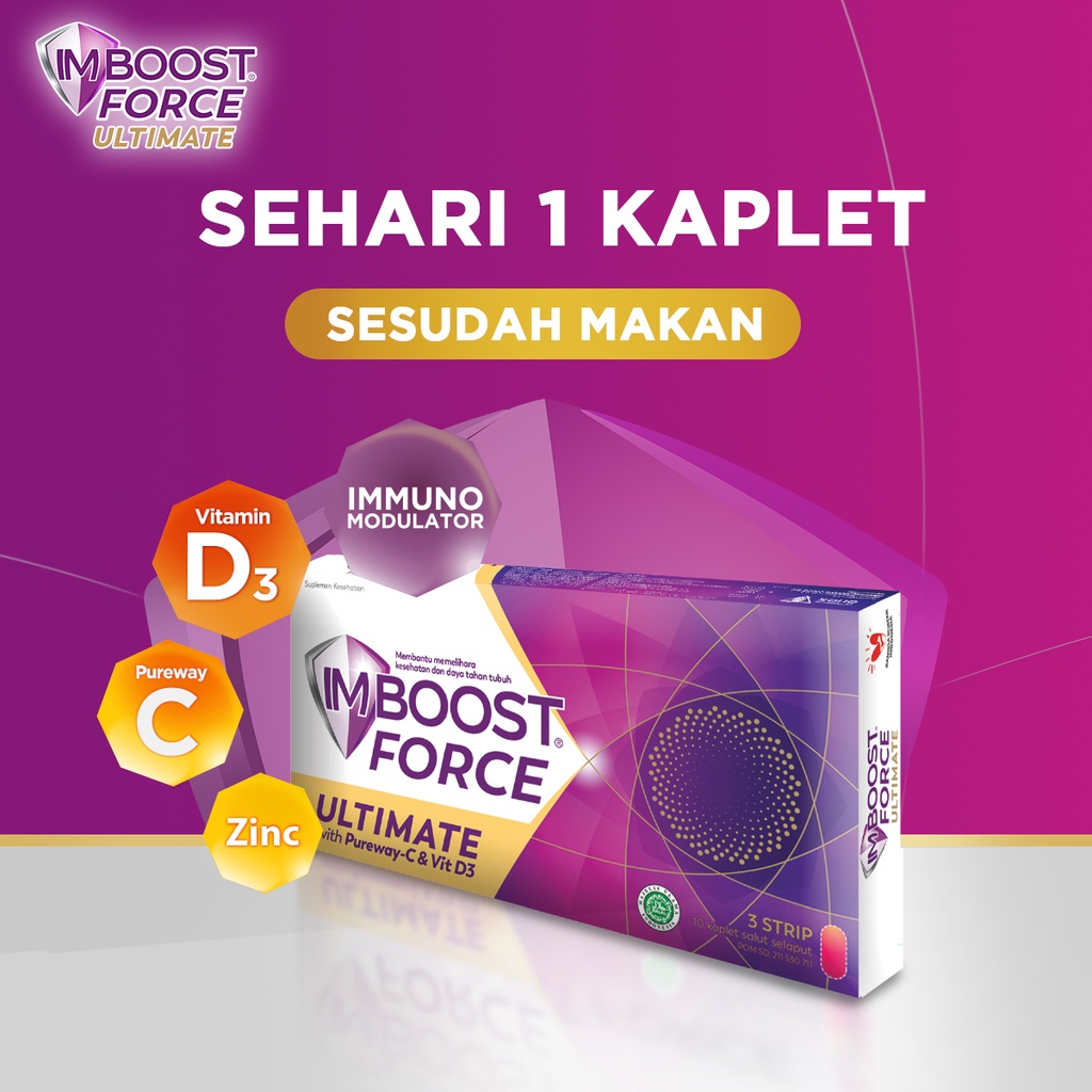 Imboost Force Ultimate Suplemen Daya Tahan Tubuh 3 Strip @10 Kaplet