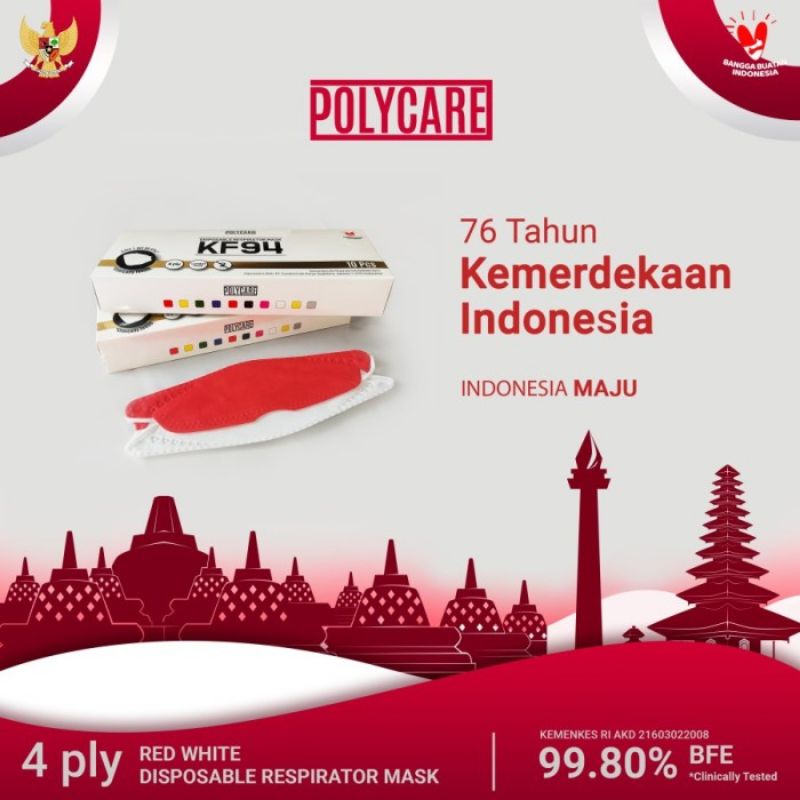 masker kf94 merah putih