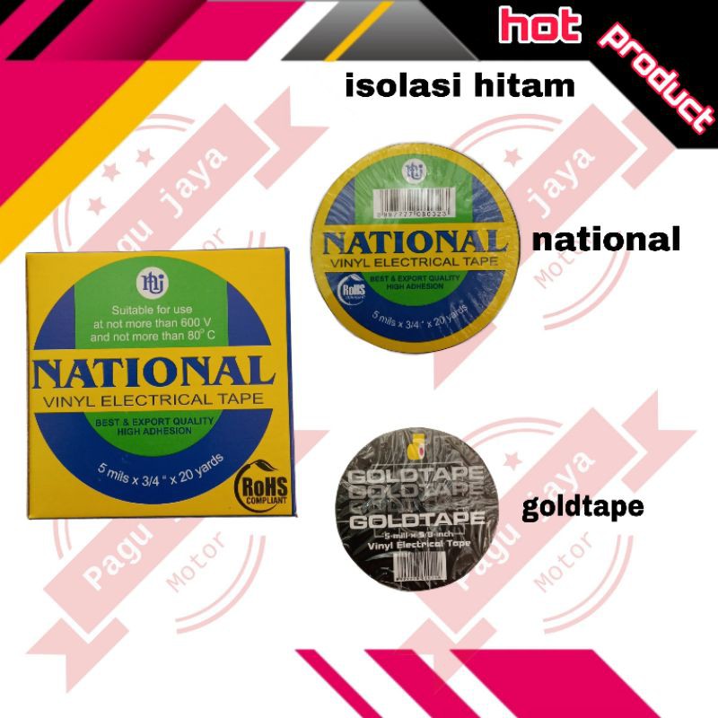 Isolasi solasi kabel hitam national goldtape