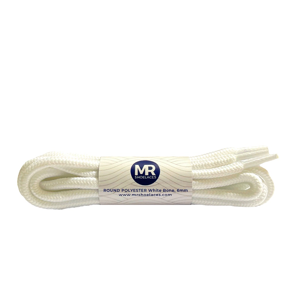 Original MR Shoelaces RP06 Putih Tulang (White Bone) Tali Sepatu Bulat Round 5mm 70cm 80cm 90cm 100cm 120cm 150cm 180cm 200cm Premium Shoelaces Polyester