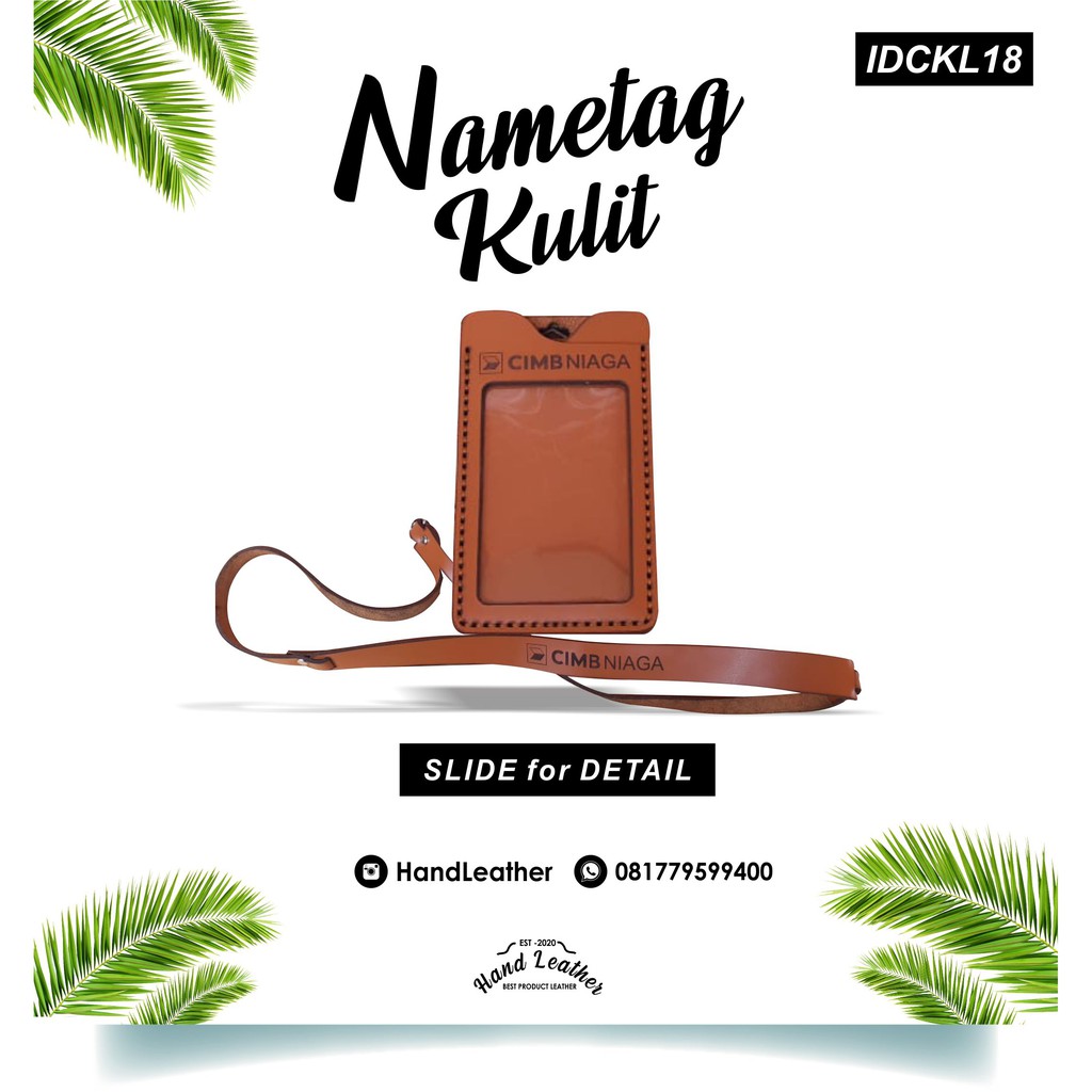 

Name tag kulit asli