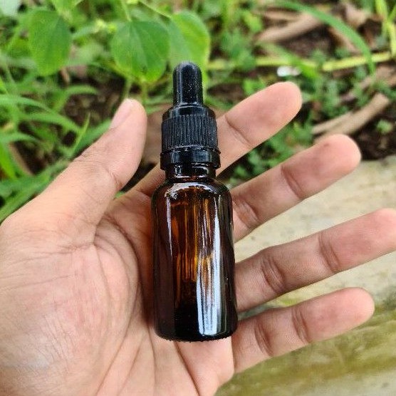 Botol pipet 20ml Kaca Coklat TEBAL Ring SEGEL