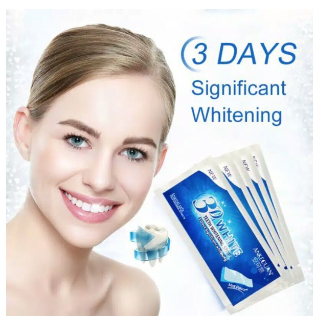 CREST 3D PEMUTIH 2 strip/pcs Strip Gel Pemutih Gigi 3D whitening teeth (1 atas 1 bawah) / 1 SACHET 2 Strip Pemutih Gigi 3d Warna Putih Unt Kebersihan Mulut/Hygiene Teeth 3D Whiten Tools Teeth Whitening