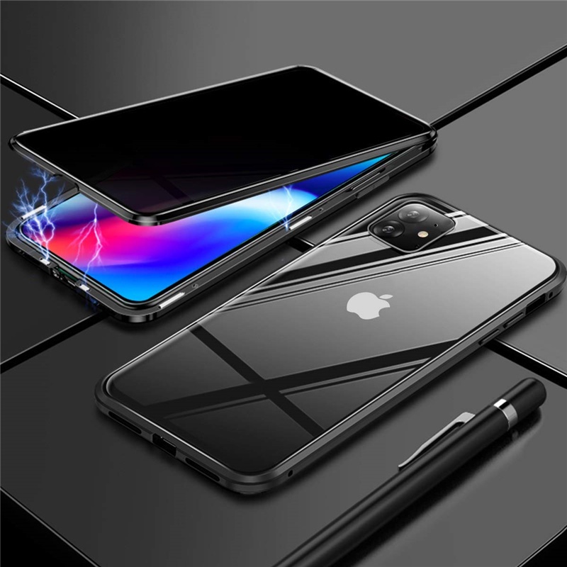 Case Tempered Glass Magnetik Pelindung 360 Derajat Untuk IPhone 12 11 Pro XS MAX XR 7 8 Plus SE