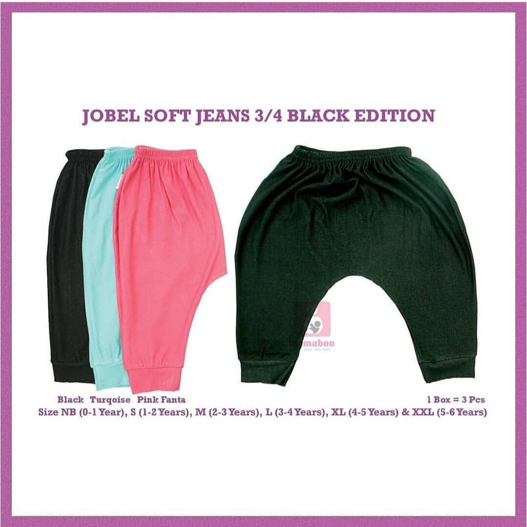 KAZEL JOBEL 3/4 PANTS BLACK EDITION CELANA BABY GIRL 3IN1