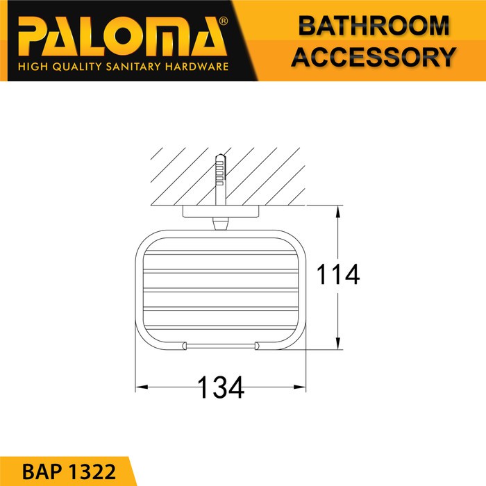 PALOMA BAP 1322 Rak Tempat Sabun Batang Holder Dinding Kamar Mandi