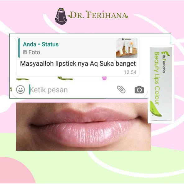 Magic Beauty Lips Colour DR. FERIHANA COSMETICS &amp; SKINCARE Lipstik dengan Bahan Alam untuk Melembabkan Bibir Kering Hitam Pecah Pecah BPOM LPPOM HALAL MUI