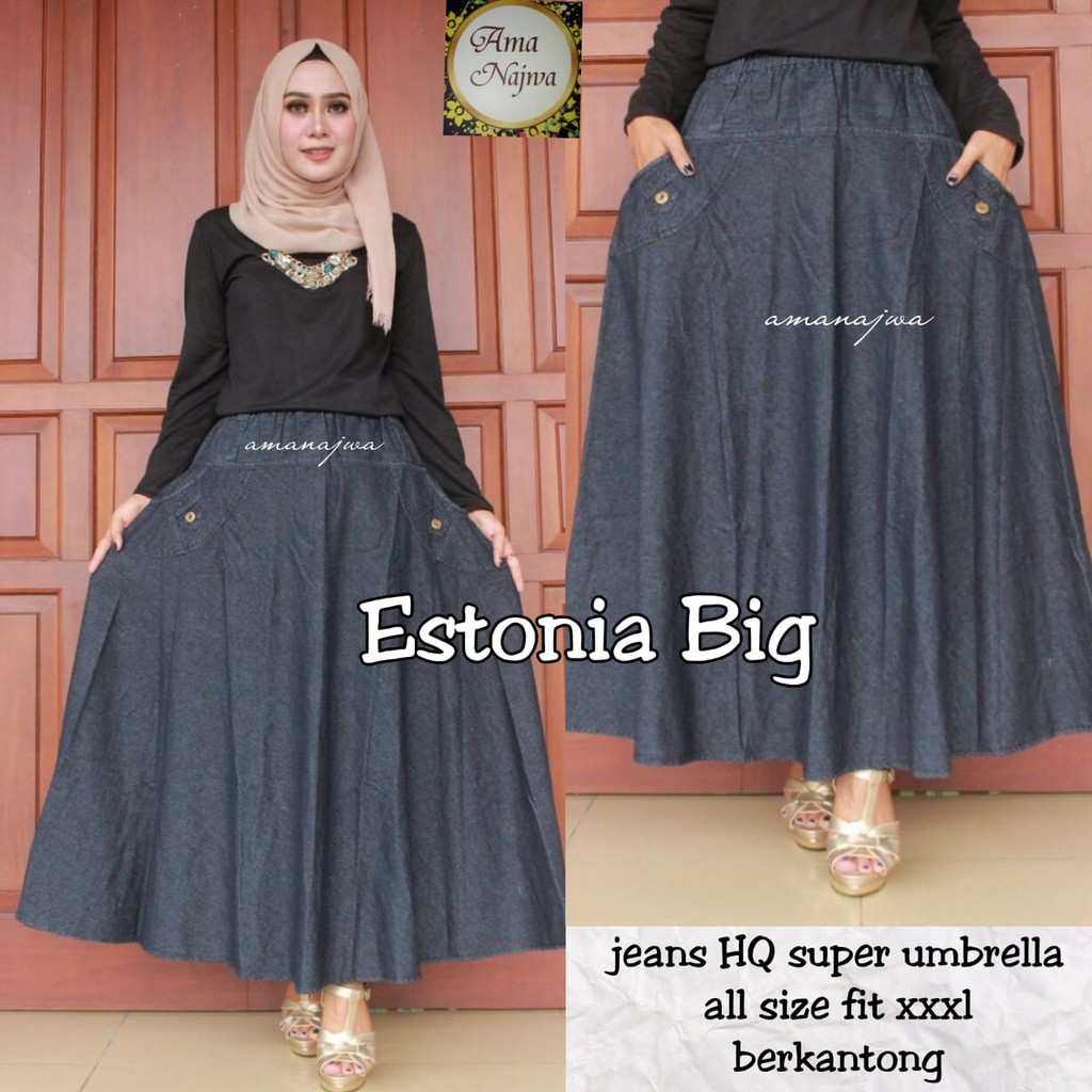 Rok Estonia Big  mat jeans  fit xl pj 100cm.
