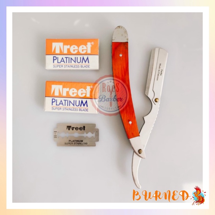 [LIMITED] PISAU CUKUR LIPAT RAZOR SHAVING SET FARIHA KAYU ORIGINAL PLUS SILET