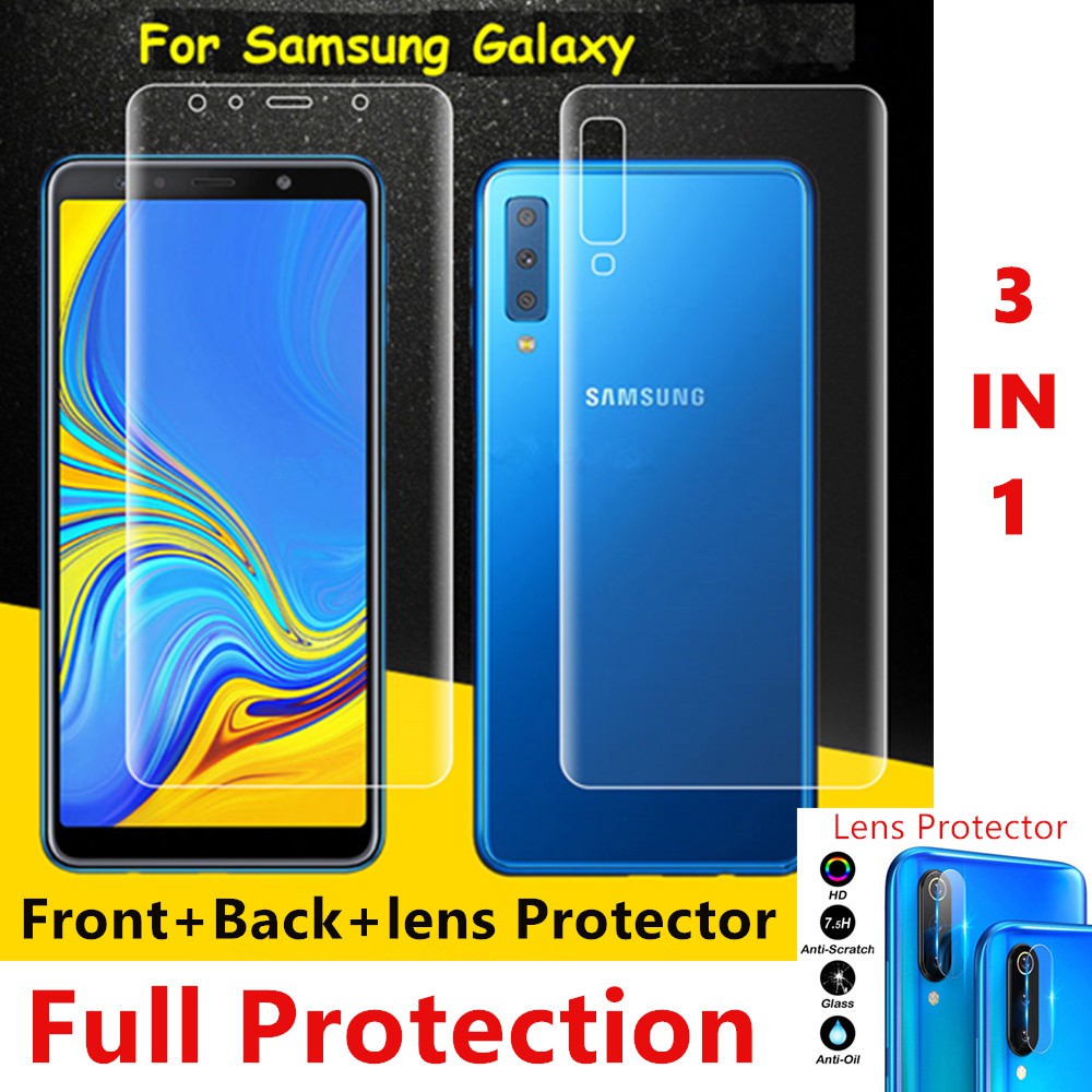 3in1 Film Hydrogel Pelindung Depan Belakang Untuk Samsung Galaxy M01 M10 M11 M21 M51 M31 M30s A90 5g J4 J6 A8 A1 A8 J30 Shopee Indonesia
